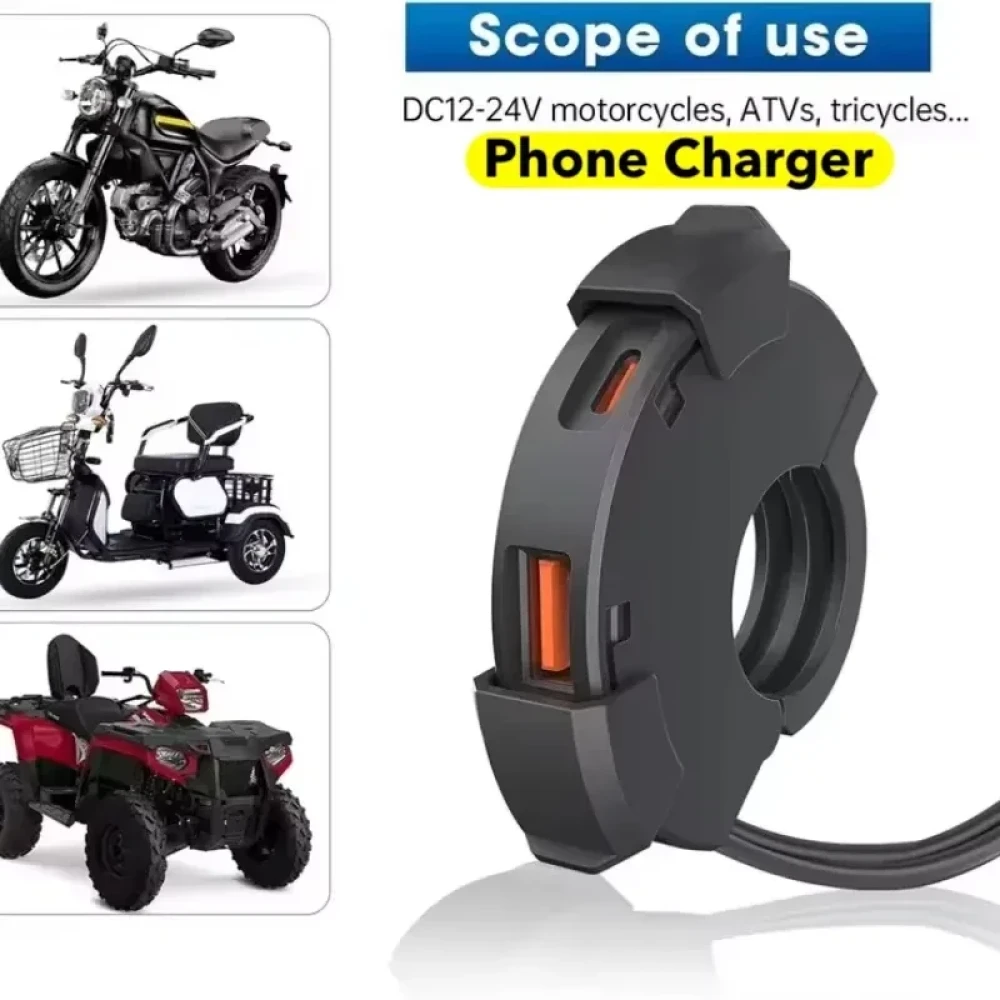 Universal Motorcycle Handlebar Phone Fast Charger