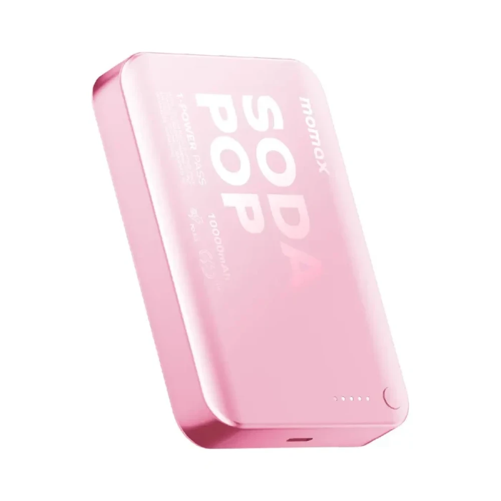 Momax 1-Power Pass Soda Pop Magnetic Wireless Power Bank 10000mah – Pink